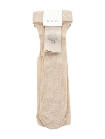 Pre-owned Gucci Signature Glitter Socks In Neutral