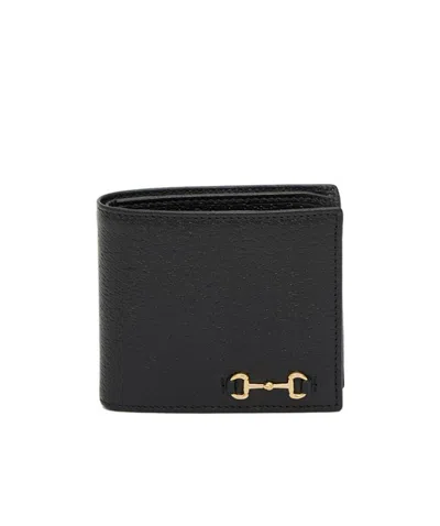 Gucci Signature Horsebit-detail Bi-fold Wallet In Black