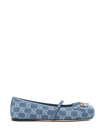 Gucci Signature Horsebit Detail Gg Monogram Ballet Flats In Multi