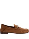 Gucci Signature Horsebit Detail Suede Loafers In Brown