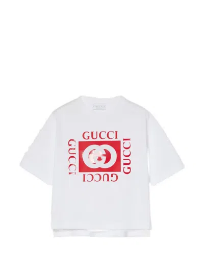 Gucci Kids' Signature Interlocking G T-shirt In White