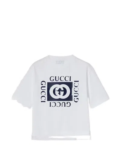 Gucci Kids' Signature Interlocking G T-shirt In Gray