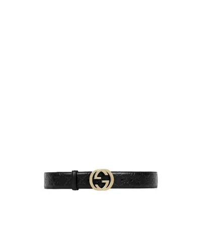 Gucci Signature Leather Belt In Nude | ModeSens