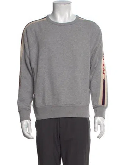 Pre-owned Gucci Signature Logo Crew Neck Sweatshirt In Grey