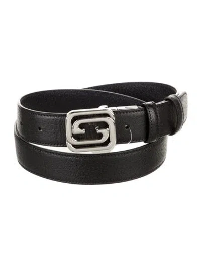Pre-owned Gucci Signature Logo Leather Belt Kit In Black