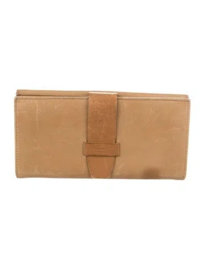 Pre-owned Gucci Signature Logo Leather Wallet In Neutral