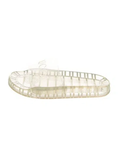 Pre-owned Gucci Signature Logo Rubber Slides In Transparent