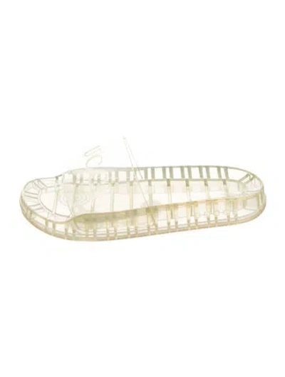 Pre-owned Gucci Signature Logo Rubber Slides W/ Tags In Transparent