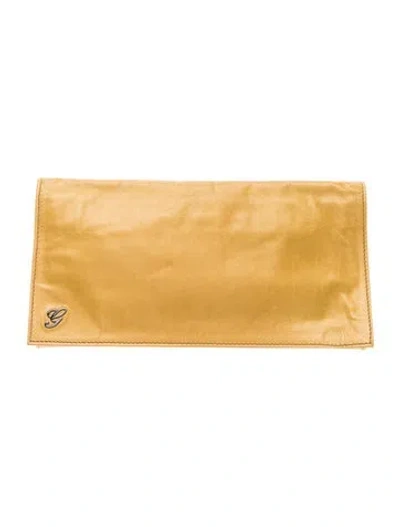Pre-owned Gucci Signature "new Journal" Clutch In Yellow