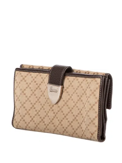 Pre-owned Gucci Signature-pattern Wallet In Neutral