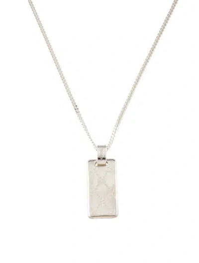 Pre-owned Gucci Signature Pendant Tag Necklace, 21.5" In Multicolor