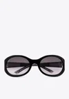 Gucci Signature Round Sunglasses In Black