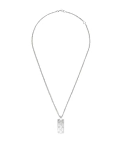 Gucci Signature Series Gg Sign Necklace In Metallic