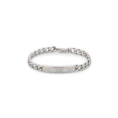 Gucci Signature Sterling Silver Bracelet With Gg Tag - Yba814851001 In ["silver Tone"]