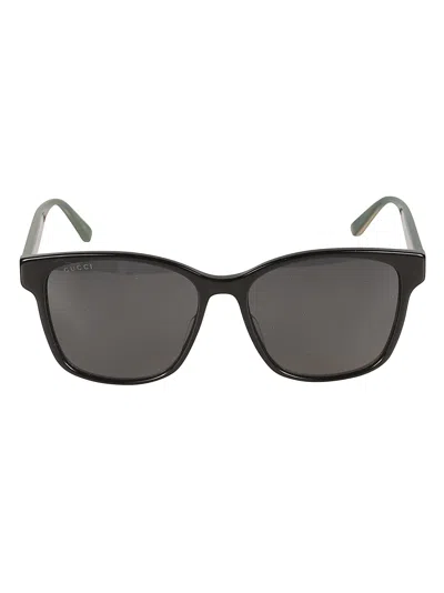 Gucci Signature Stripe Sided Logo Sunglasses In Black/multicolor/grey