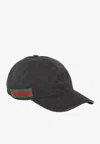 Gucci Cotton Blend Gg Hat With Web Ribbon In Black