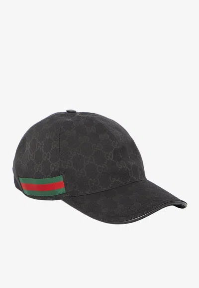 Gucci Signature Web Baseball Cap In Black