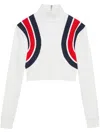 Gucci Web Knitted Cropped Top In White