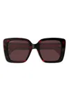 Gucci Signature Web-detailing Sunglasses In Brown