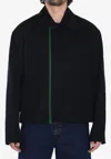 Gucci Signature Web Embossed Gabardine Jacket In Blue