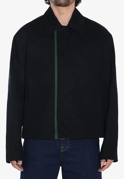 Gucci Cotton Canvas Overshirt In Blue