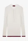 Gucci Signature Web-trimmed Sweater In White