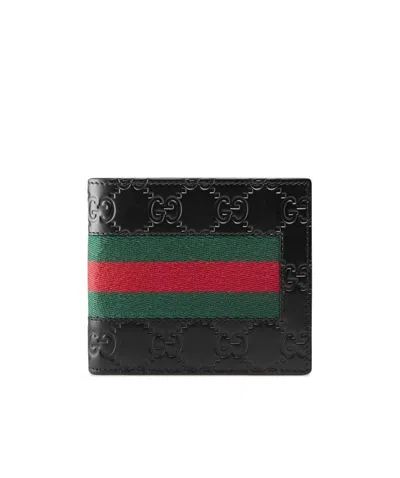 Gucci Signature Web Wallet In Black