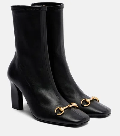 Gucci Signora Horsebit Leather Pumps In Black