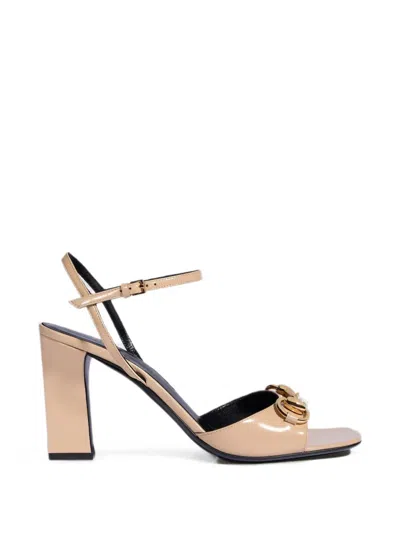 Gucci Signora Leather Sandals Square Toe Block Heel In Multi