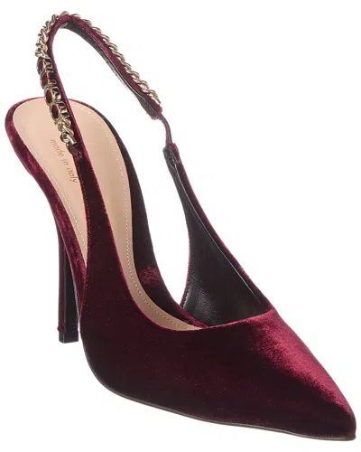 Gucci Signoria 100 Velvet Slingback Pump In Burgundy
