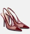Gucci Mesh Panel Chain Detail Pointed Toe Pumps In Rot