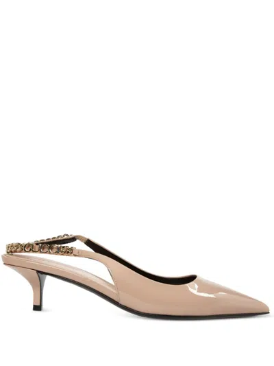 Gucci Signoria Embellished Leather Slingback Pumps In Pink