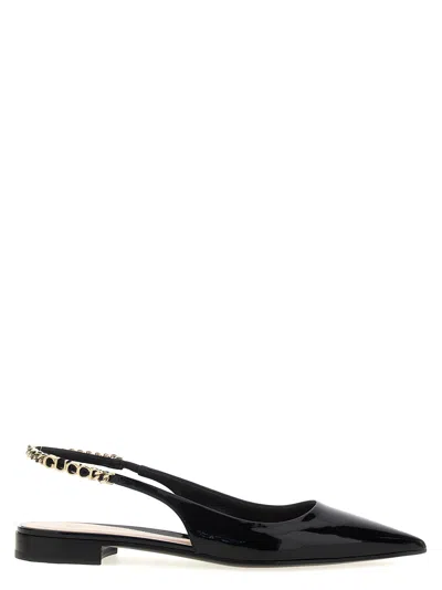 Gucci Signoria Pointed Ballet Flats In Patent Leather In Black