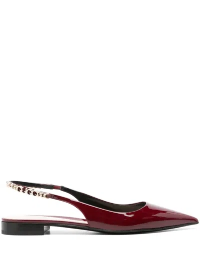 Gucci Women's Signoria Patent Leather Pointy-toe Ballet Flats In Red