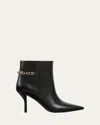Gucci Leather Signoria Ankle Boots In Black