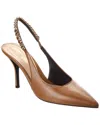 Gucci Signoria Leather Slingback Pump In Brown