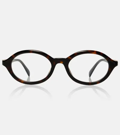 Gucci Signoria Oval Glasses In Brown