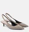 Gucci Signoria Embellished Patent-leather Slingback Pumps In Brown
