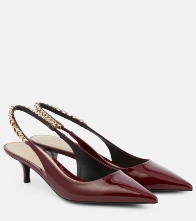 Gucci Signoria Patent Leather Slingback Pumps In Red