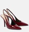 Gucci Signoria 105 Patent Leather Slingback Pumps In Red