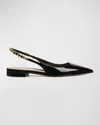 Gucci Signoria Pointed Ballet Flats In Patent Leather In Nero