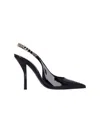 Gucci Signoria Embellished Patent-leather Slingback Pumps In Black  