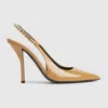 Gucci Signoria Pumps Mit Fersenriemchen In Brown