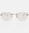 Gucci Signoria Rectangular Glasses In Silver
