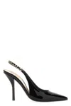 Gucci Signoria Embellished Patent-leather Slingback Pumps
