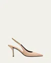 Gucci Signoria Slingback Leather Pumps In Light Pink