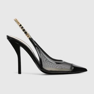 Gucci Signoria Slingback Pumps Chain Detail In Black