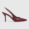 Gucci Signoria Slingback Pump In Bordeaux