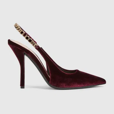 Gucci Signoria Slingback Pump In Burgundy