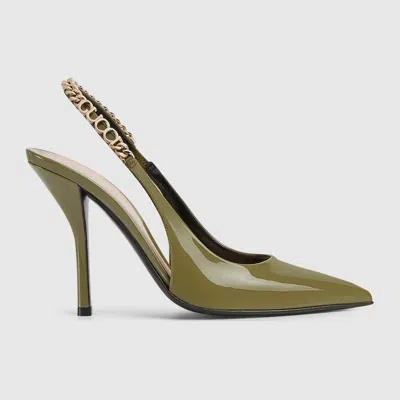 Gucci Signoria Slingback Pump In Green